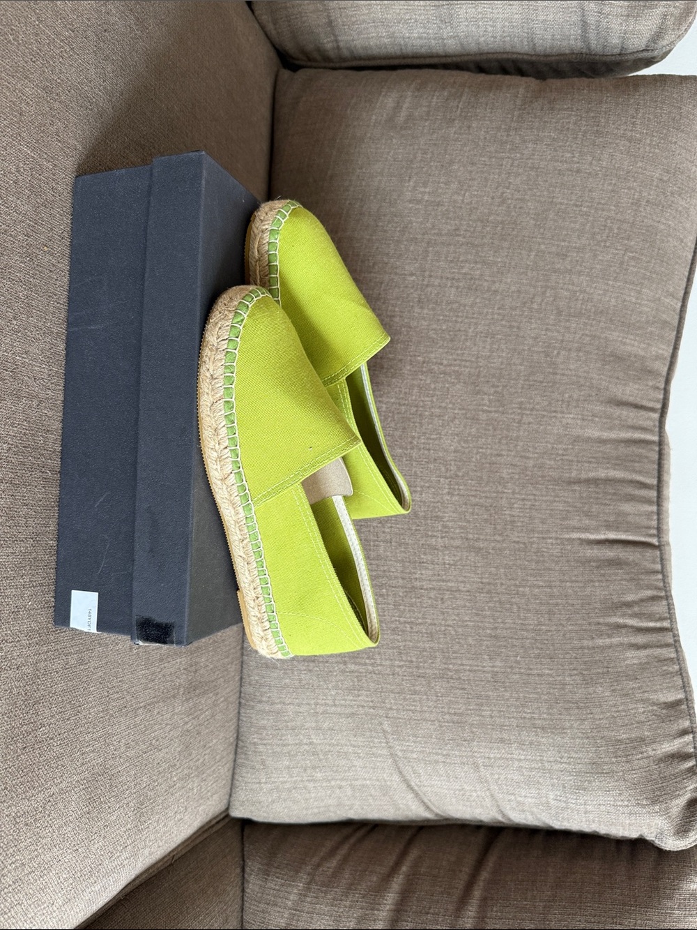 Lime Green Canvas Espadrilles Women’s Slip-On Flats